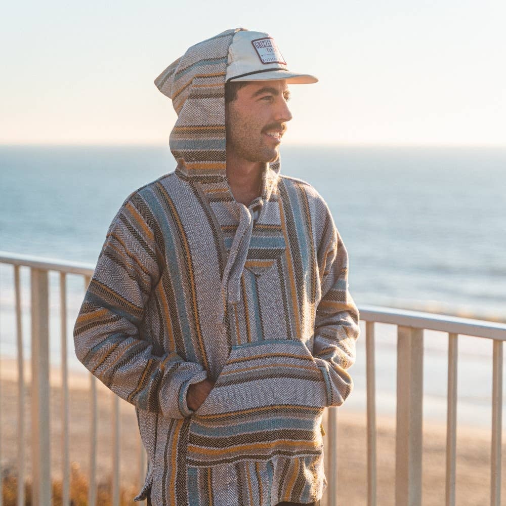 West Path Mexican Poncho Baja Hoodie Soft Hooded Sweater